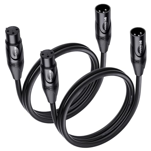 Cable Matters 2-Pack Premium XLR to XLR Cable, Microphone Cable, M-F, 3ft | Mic Cable, Male to Female, 21 AWG Oxygen-Free Copper (OFC), Black - size: 3 Feet