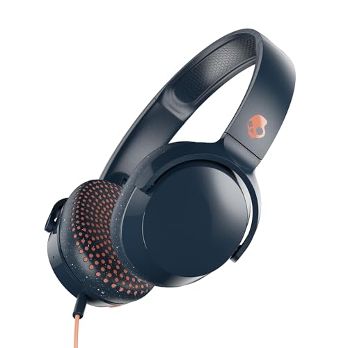 Skullcandy Riff On-Ear Wired Headphones with 3.5mm AUX Plug - Blue/Sunset | Travel Ready with 3.5mm Wired Connection, Built-In Microphone, Foldable Lightweight Comfortable Design, Durable Headband - color: Blue/Sunset, size: One Size, style: Riff