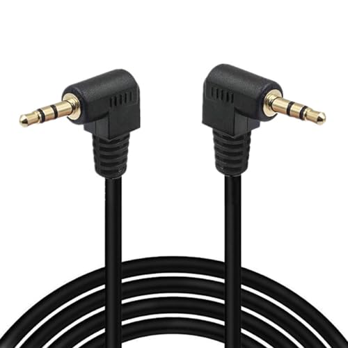 Right Angle Cable, Gold Plated 90 Degree | 3.5 Male to Male Audio Stereo Jack Plug Car Aux 3-Pole TRS (1.8 Meter) - size: 1.8 meter