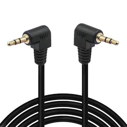Right Angle Cable, Gold Plated 90 Degree | 3.5 Male to Male Audio Stereo Jack Plug Car Aux 3-Pole TRS (1.8 Meter) - size: 1.8 meter
