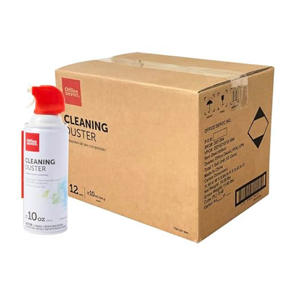 Office Depot Cleaning Duster, 10 Oz Compressed Canned Air for Electronics, Keyboard Cleaner for Computer, Laptop, PC, Printer, Office Equipment, Moisture-Free, Pack of 12 - size: 12