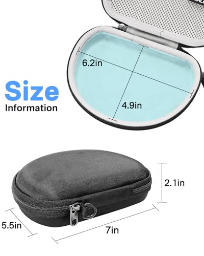 RAIACE Hard Storage Case Compatible with Sony MDRZX110NC & MDRZX110AP Noise Cancelling Headphones. (Case Only) - Black(Gray Lining)