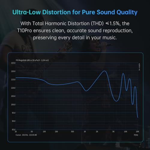 ARTTI T10 Pro in-Ear Monitor, Dual Magnetic Circuit 14.2mm Planner Driver HiFi IEM Earphones, Wired Gaming Earbud with Full Metal Housing, Detachable OFC Cable for Singer Musician Audiophile (Black) - color: Black