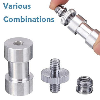 16PCS Camera Screws Mount Set 1/4 Inch and 3/8 Inch Threaded Converter Screws Adapter Flash Shoe Mount for DSLR Camera/Tripod/Monopod/Ballhead/Flash Light/Quick Release Plate