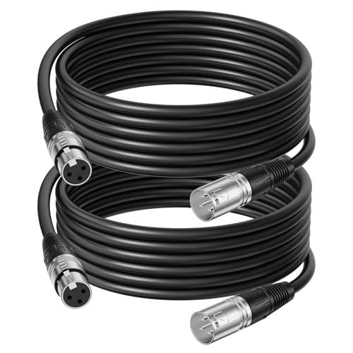 2‑Pack 25ft XLR Cables, Professional Microphone Cable, Male‑Female - size: 25ft