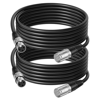 2‑Pack 25ft XLR Cables, Professional Microphone Cable, Male‑Female - size: 25ft