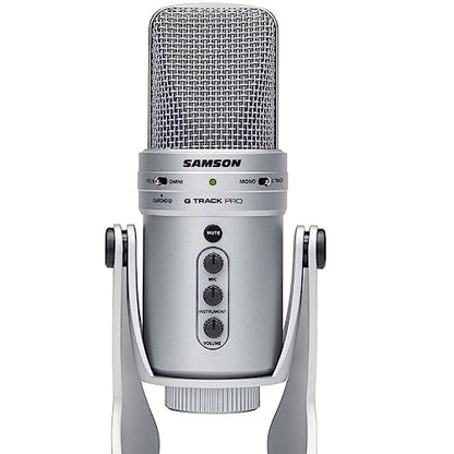 SAMSON G Track Pro USB Microphone with Built in Audio Interface Silver - color: Silver