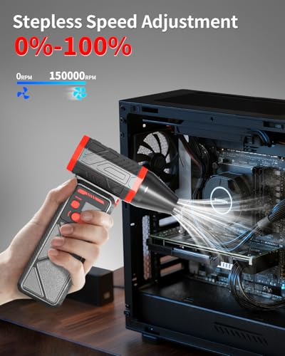 Compressed Air Duster Electric, 150,000 RPM, Cordless Keyboard Cleaner