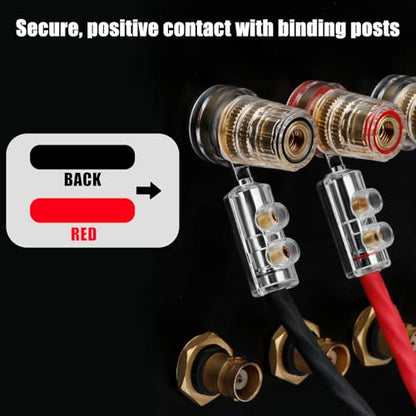 Preffair Rhodium Plated Y Spade Plug 8-14 AWG Gauge Size 4mm Speakers Amplifier Hi-Fi AV Stereo Home Theatre Audio Wire Cable Double Screw Connector, 4 Pcs/2Pairs (Rhodium Plated, SY1538) - color: Rhodium Plated, size: SY1538