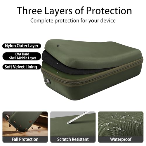 co2CREA Hard Case for Sony ULT Field 3 Wireless Bluetooth Speaker, Green | Portable Travel Bag Replacement with Detachable Shoulder Strap and Handle, Shockproof EVA Shell and Soft Lining - color: Army Green Case, style: Case for Sony ULT Field 3