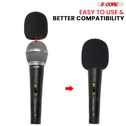 5 Core Microphone Covers Foam Mic Windscreen for Most Standard Handheld Microphone - PARENT SPONGE (1 Pack)
