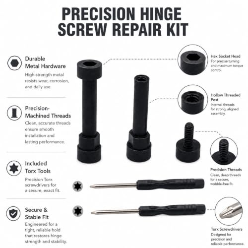 Hinge Screws Replacement for Bose QuietComfort 35 II, QC35, QC45, QC45 SE, QC25 Headphones - Fix Loose Broken Headband Swivel with Tools, 2-Pack
