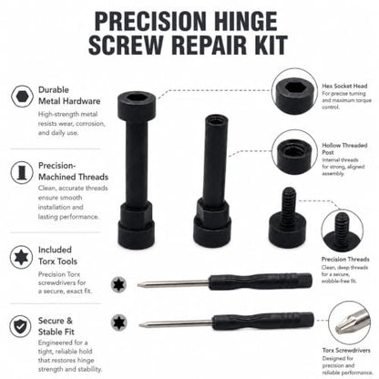 Hinge Screws Replacement for Bose QuietComfort 35 II, QC35, QC45, QC45 SE, QC25 Headphones - Fix Loose Broken Headband Swivel with Tools, 2-Pack