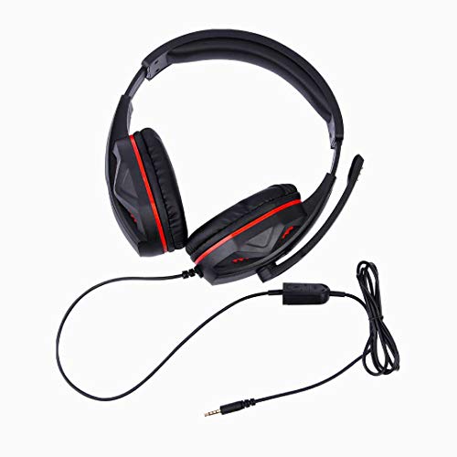 3.5mm Port Wired Gaming Headset, Stereo Bass Noise Isolation Headphone with Mic Volume Control for PS4 New Xbox One PSP PC Laptop Tablet Cellphones (Black)