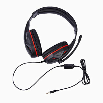 3.5mm Port Wired Gaming Headset, Stereo Bass Noise Isolation Headphone with Mic Volume Control for PS4 New Xbox One PSP PC Laptop Tablet Cellphones (Black)