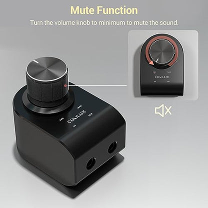 Cubilux 3.5mm Stereo Volume Controller, Headphones Volume Attenuator with Full Aluminum Alloy Case for Interference Isolation, 1/8-Inch Volume Inline Volume Control
