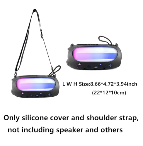 Silicone Carrying Cover for JBL Pulse 5,Travel Protective Soft Silicone Cover Sleeve Case Fit for JBL Pulse 5 Bluetooth Speaker (Black) - color: Black