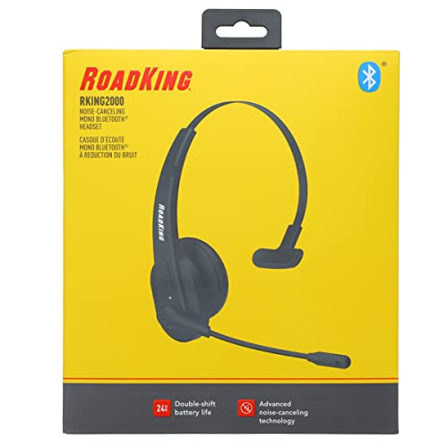 RoadKing Truck Driver Headset RKING2000 Noise Cancelling Truck Driver Bluetooth Headset Wireless Headphones w/Mic