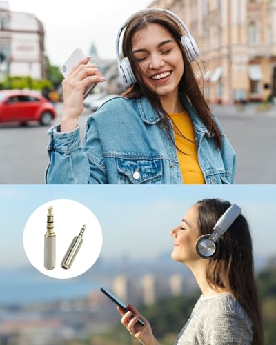 2pcs 2.5mm Male to 3.5mm Female and 3.5mm Male to 2.5mm Female Adapter, 3 Ring Jack 2.5 to 3.5 Audio Adapter Stereo Converter for Smartphones, Headphone, Mic, Tablets