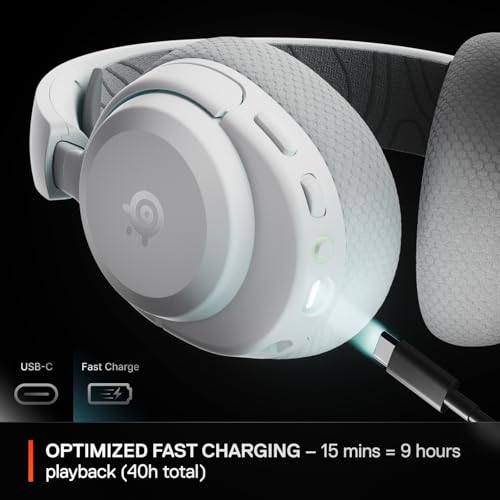 SteelSeries Arctis Nova 3X Wireless Multi-Platform Gaming Headset — Mobile App Control — 40 HR Battery — Neodymium Magnetic Drivers — 2.4GHz/Bluetooth — Xbox, PS5, PC, Switch, Mobile — White - color: White, style: Xbox|Switch|PC