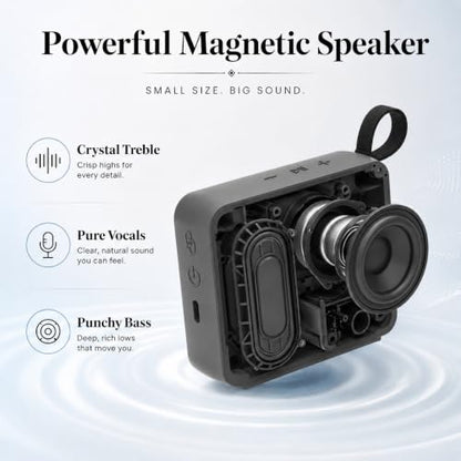 BP26 Portable Mini Bluetooth Speaker with FM Radio, IP68 waterproof and dustproof, 5 hours of playtime, TWS Pairing, Bluetooth 5.3, Ultra-Portable speaker for home, outdoor and travel (Black)