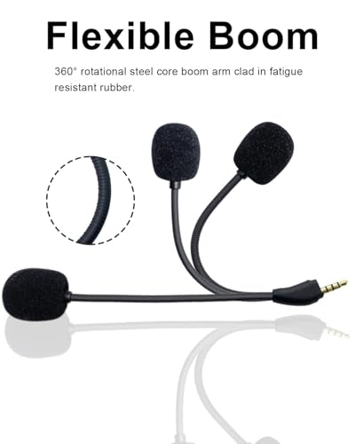 Microphone Replacement for Kingston HyperX Cloud III 3 Wired & Wireless Gaming Headsets, Detachable Noise Cancelling Clear Voice Chat Mic for Switch PS5 PS4 Mac PC Computer, 3.5 mm Jack