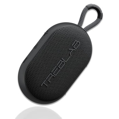 TREBLAB HD-Go - Ultra Portable Hand Held Speaker with Clip, 16H Playtime | 7W Power with Bass, IPX7 Waterproof, Built-in Mic, Compact & Lightweight, USB-C Charging – Small Speaker Bluetooth Wireless