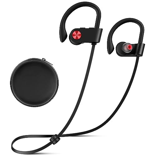Bluetooth Headphones, Bluetooth 5.3 IPX7 Waterproof Wireless Sports Earbuds for Workout Gym, 16 Hrs Playtime Running Headphones with Noise Cancelling Mic, HiFi Bass Stereo in-Ear Earphones | 16 Hours Playtime, Sweatproof Stereo Earphones with MIC, Noise C