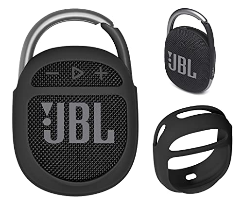 GETGEAR Silicone Cover Compatible with JBL Clip 4 Portable Speaker(Black) - color: Black