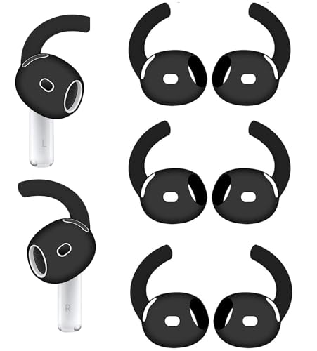 3 Pairs AirPods4 Ear Hooks Covers Grip Ear Fin Anti Slip Wing Tips Accessories Compatible with AirPods 4 Earbuds, Black 901 - color: Black