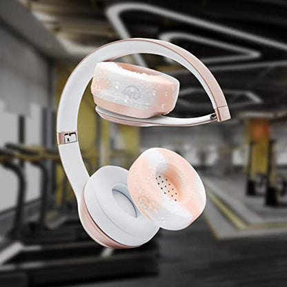 WC SweatZ Solo - Patented Earpad Sweat Covers for Beats Solo 4 & 3, Made by Wicked Cushions | Sweatproof & Machine Washable | Pink Marble - color: Pink Marble