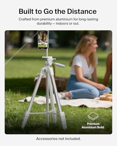 Belkin Stage Creator Tripod Stand, 5.5ft Adjustable, Phone & Camera | Pan-tilt-swivel head, lightweight, for photo, video, vlogging, YouTube, streaming, home, studio, travel - style: Tripod