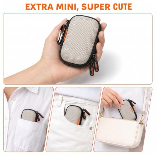Silver Mini Hard Earbud Case, Small Portable Rectangle Carrying Case Pouch | Small Hard Case for Apple Airpods, Earpods, Samsung Galaxy Buds, Earbuds, Earplugs, In Ear Monitor, USB Cable, Flash Drive - color: Silver