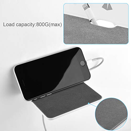 Wall Shelf Speaker Mount, Small Wall Shelf for Speaker, Webcam, Cell Phones, Acrylic Floating Shelf (White) - color: White
