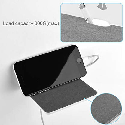 Wall Shelf Speaker Mount, Small Wall Shelf for Speaker, Webcam, Cell Phones, Acrylic Floating Shelf (White) - color: White