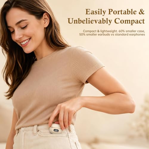 Xmenha Extra Small Invisible Mini Earbuds Wireless Bluetooth Small Invisible Ear Buds for Sleeping Smallest Headphones Tiny Micro Hidden Discreet Earbuds for Work - color: Black