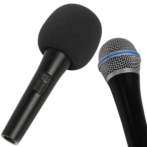 2 Pack Foam Mic Cover Handheld Microphone Windscreen | Fits Most Ball-Type Microphone, Soft and Comfortable Mic Muffler Handheld Microphone Cover
