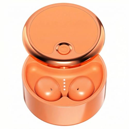 Wireless Bluetooth Sleep Earbuds for Side Sleepers - Sunbeam Orange | Miniature low profile fit, Stay-in architecture, Noise reduction, Twist open charging case, Wide device compatibility - color: Sunbeam Orange
