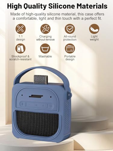 Silicone Protective Case for Bose SoundLink Micro (2nd Gen) Bluetooth Speaker, Full-Body Protective Cover with Precise Cutout, Shockproof Dustproof Protector Sleeve & Scratch-Resistant Sleeve[Blue] - color: Blue