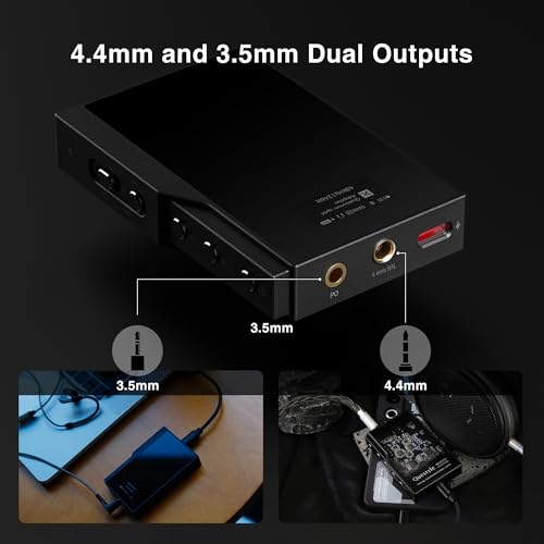 Questyle M18i Max Bluetooth 5.4 Headphone Amplifier Portable USB DAC Amps | 4.4mm Balanced and 3.5mm Dual Outputs Supports PCM 384kHz/DSD256 with LDAC aptX Adaptive Lossless for Smartphones/PC/Laptops