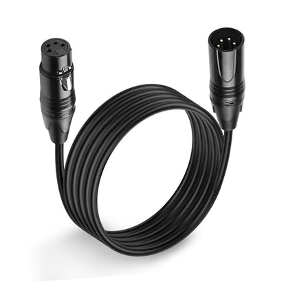 MEIRIYFA XLR 4 Pin Male to Female Power Supply Cable - Balanced Extension Patch for DSLR Camera Monitor - Black, 1.8M