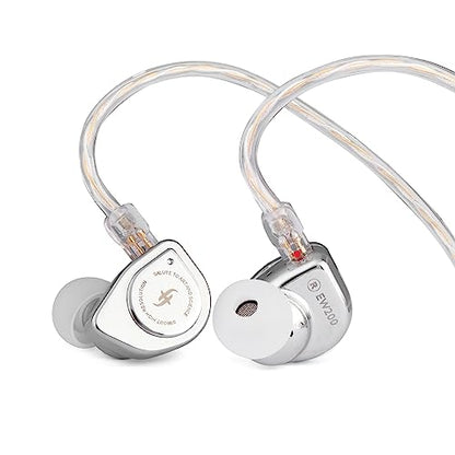 Linsoul SIMGOT EW200 10mm SCP Diaphragm Dynamic Driver IEM in-Ear Earphones | with All Metal Body, Detachable 0.78mm 2pin Silver-Plated OFC Cable for Audiophiles Musicians, 3.5mm without Mic - style: EW200 Without Mic