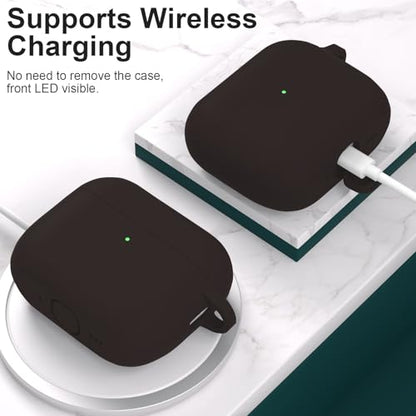 for AirPods Pro 3 Case Cover, Protective Soft Silicone with Keychain Cleaning Pen for Women Men for Apple AirPods Pro 3rd Generation Case(2025), Front LED Visible, Coffee - color: D-Coffee