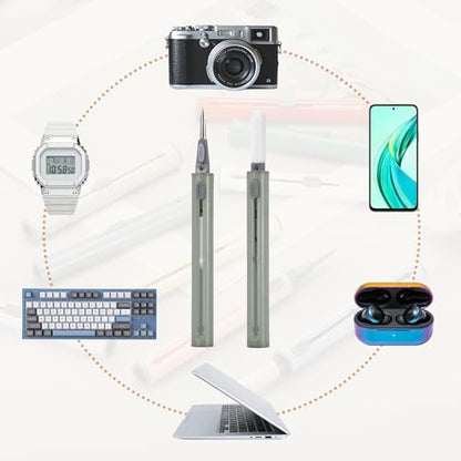 4PCS Earphone Cleaner Kit - Ultra Portable Multi-Function Cleaner Kit Soft Brush for Bluetooth Earphones Case Cleaning Tools, Gray - color: Gray