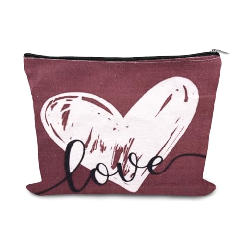 Anniversary Travel Makeup Bag Pouch Valentines Day Gifts for Womens Her Ladies Love Cosmetic Case Bag Heart Toiletry Bags Pouch Romantic Gf Graduation Gifts for Girlfriend Fiancee Wife Birthday Gift - color: Anniversary Travel Makeup Bag Pouch