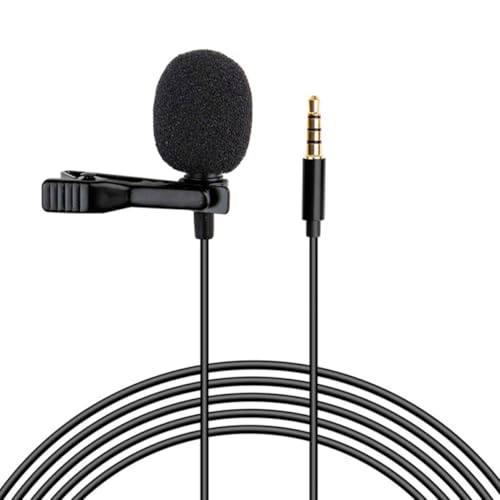 Omnidirectional Lavalier Microphone 3.5mm Clip-on for Laptop Smartphone