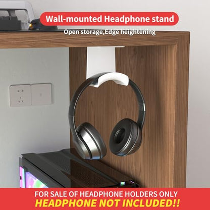 Universal Gmae Headphone Stand Under-Desk Headset Hook Adhesive Headphone Hanger for Ear Headphone, Game Accessories(Under Desk White) - color: Under desk White