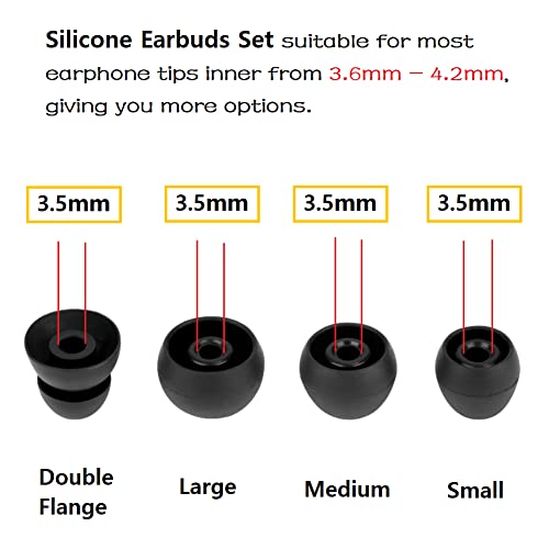Earbuds Tips Replacement Silicone Ear Tips 8 Pairs Earbuds Buds Set Compatible with Beatsx,Compatible with Urbeats,Compatible with Power Beats Pro in-Ear Headphones,Black - color: black
