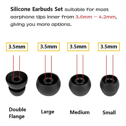 Earbuds Tips Replacement Silicone Ear Tips 8 Pairs Earbuds Buds Set Compatible with Beatsx,Compatible with Urbeats,Compatible with Power Beats Pro in-Ear Headphones,Black - color: black