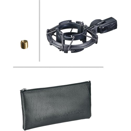 Audio-Technica Cardioid Condenser Microphone AT2035 Bundle with 2 YR CPS Enhanced Protection Pack, Metal Shock Mount, Pop Filter, Suspension Boom Scissor Arm Stand and 25ft XLR Cable